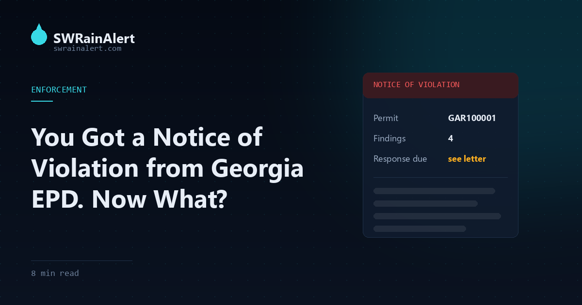 You Got a Notice of Violation from Georgia EPD. Now What? — SWRainAlert